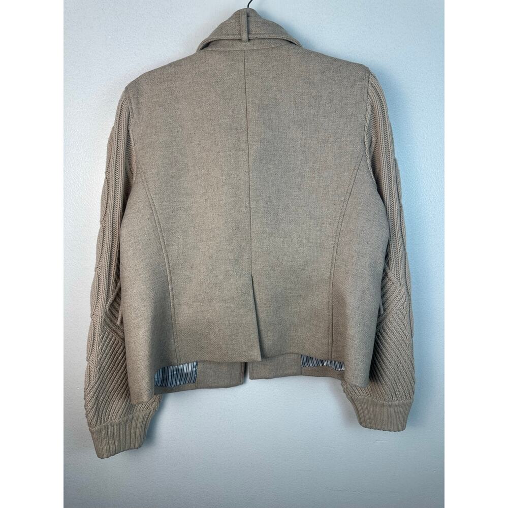 Veronica Beard Beige Arshia mixed media cable-knit field jacket blend Size 12 - Picture 6 of 9